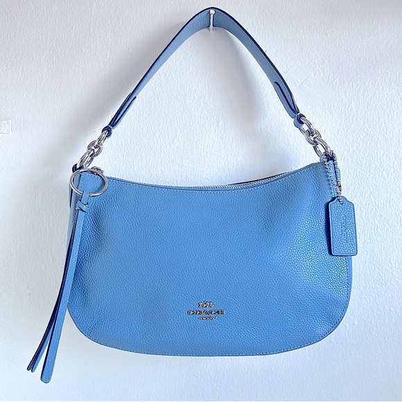 Coach sutton blue crossbody in polished pebble leather - Picture 1 of 17